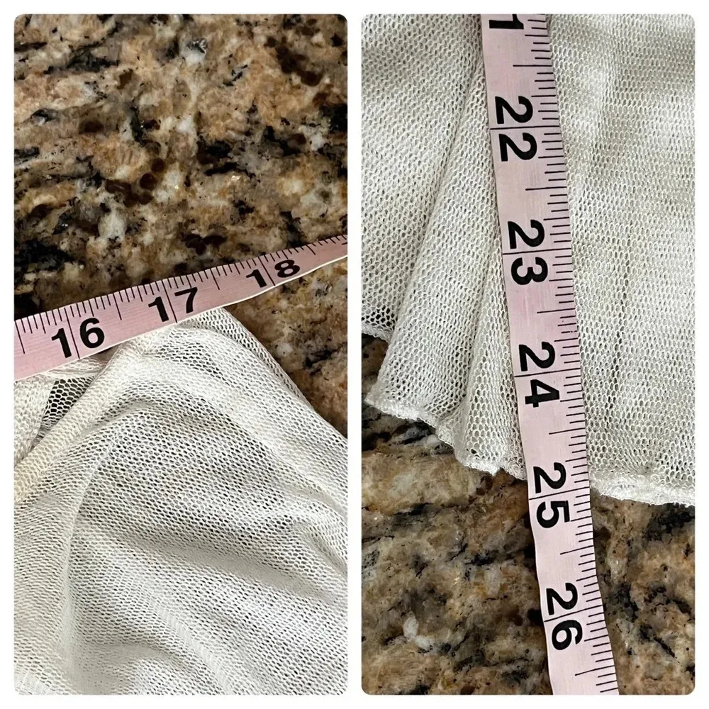 Free People Beaded Mesh Sheer Babydoll Tunic Top S Boho Coastal Cottagecore Y2K - Image 6