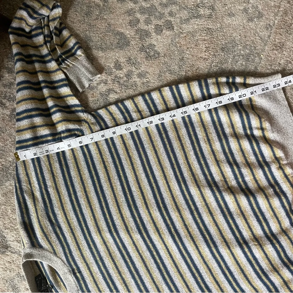 90s Vintage Barneys New York Oversized Retro Grunge Striped Crewneck Sweater L - Image 8