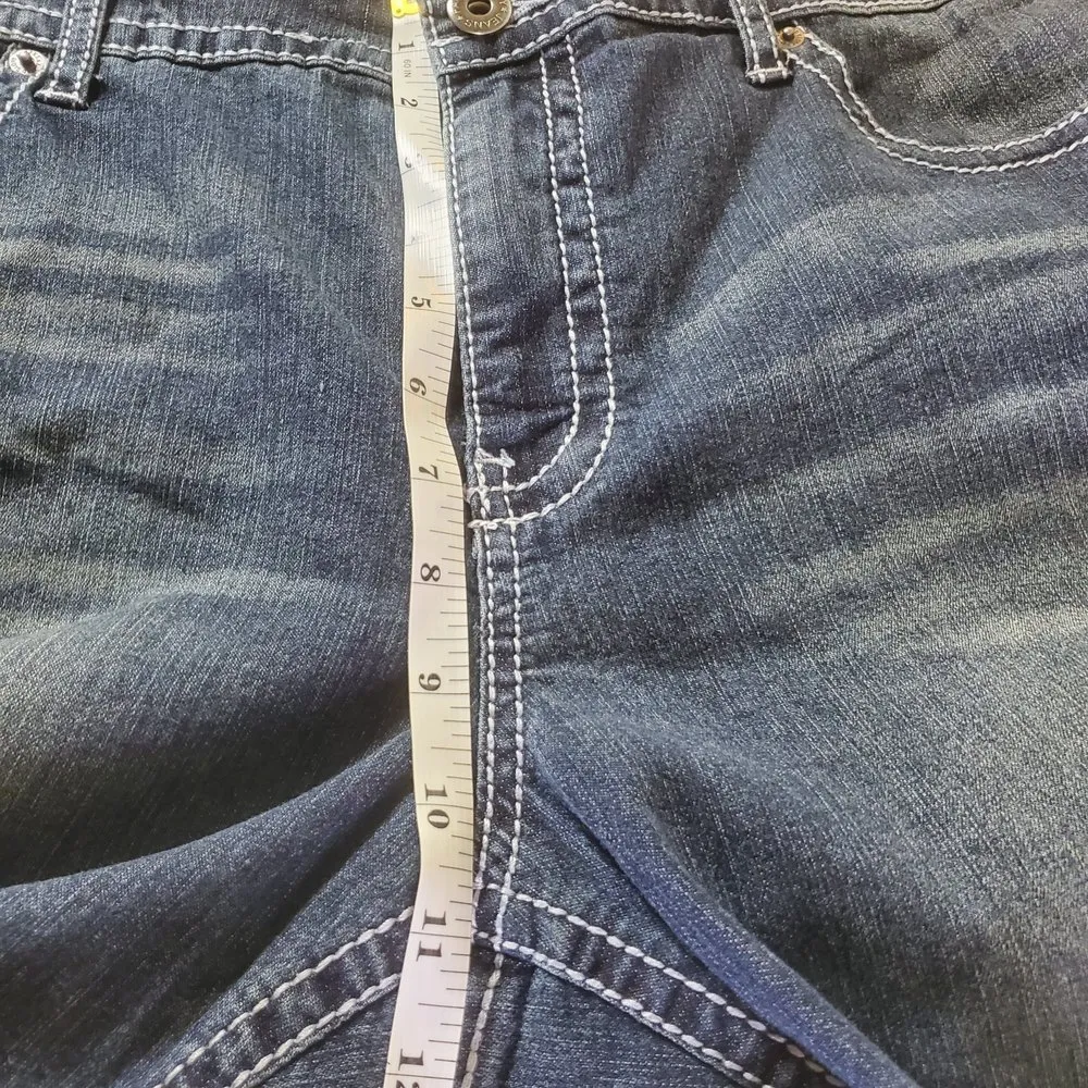 mid rise straight leg plus size Embellished dark wash jeans size 18W - Image 8