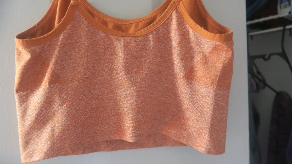 PINK Victoria's Secret active seamless lightly lined sports bra in orange-brown size large. - Image 6