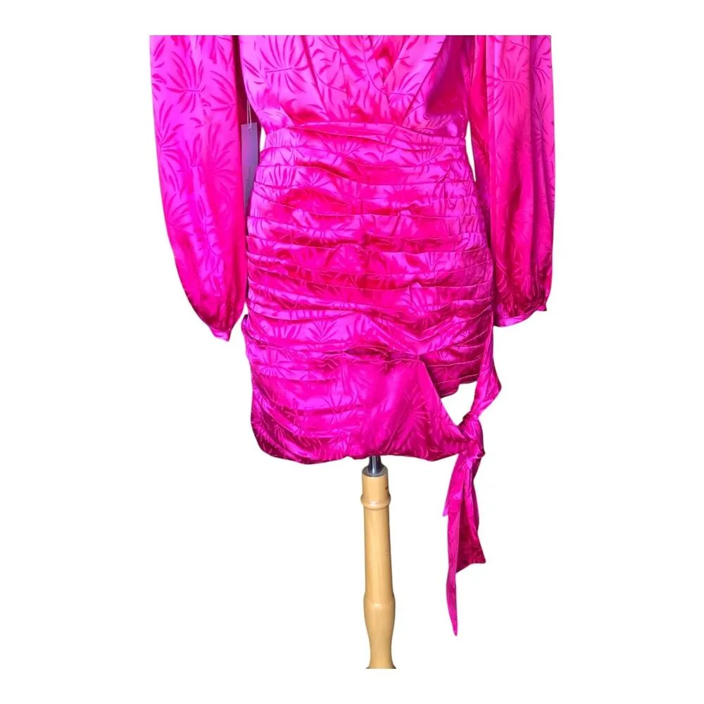 Ronny Kobo Revolve Giorgia Dress Fuchsia Pink Long Sleeve Women's Size Small NWT - Image 4
