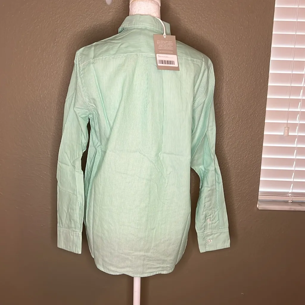Everlane The Relaxed Oxford Shirt Mint Stripe Size 0 - NWT - Image 8