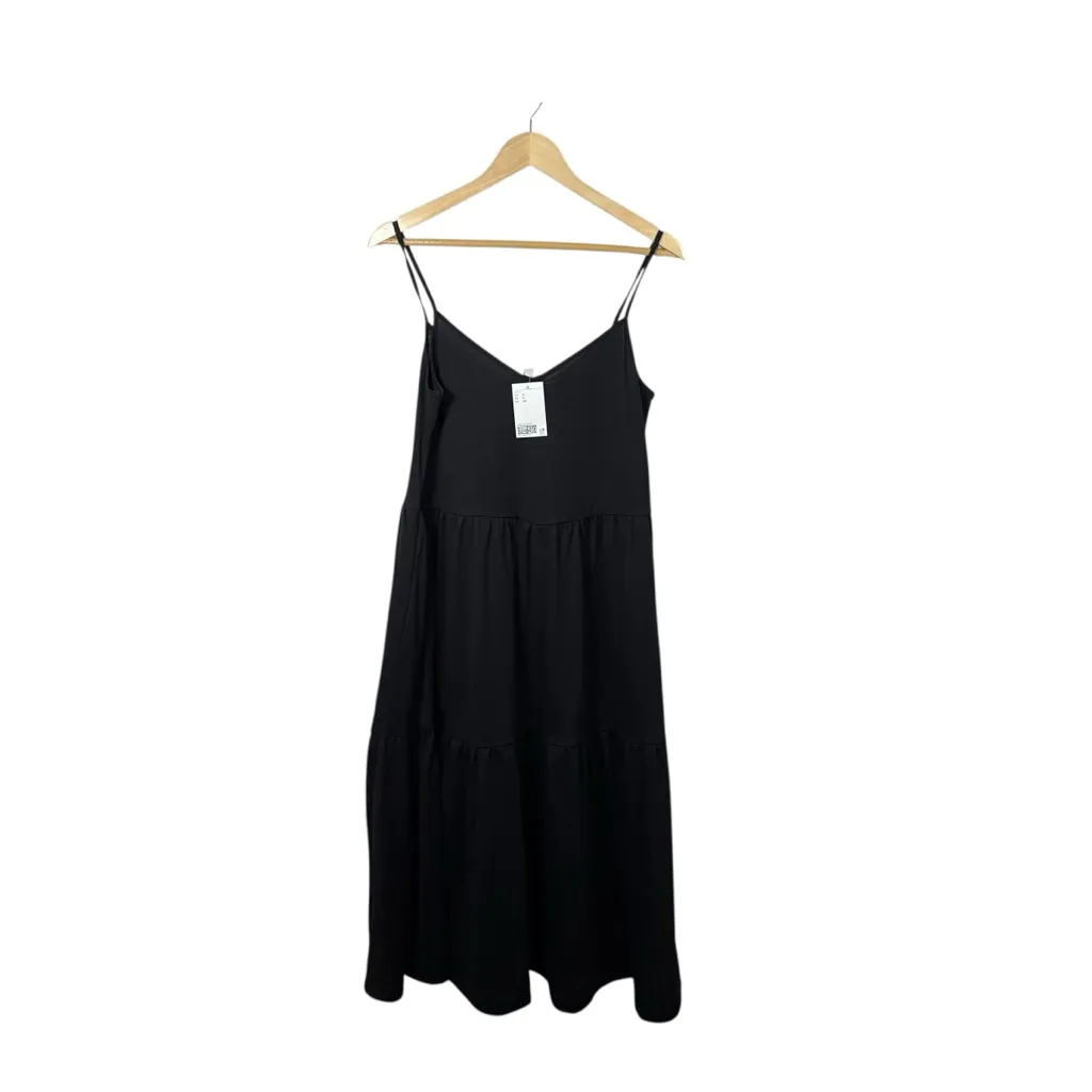 NWT H&M Women’s Tiered Strappy Maxi Dress in Black Size S - Image 2