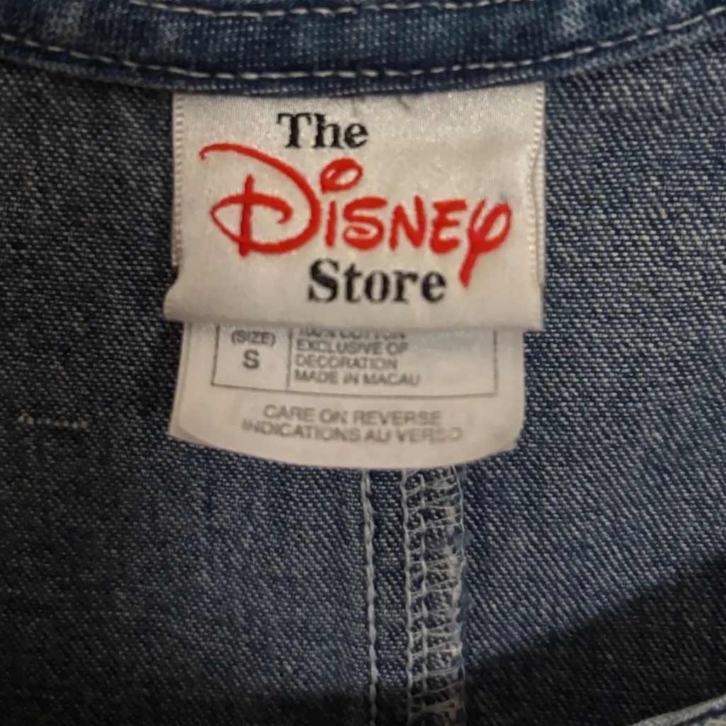 Rare Disney Store Lady & The Tramp Blue Denim Overalls Mini Dress - Size Small - Image 6