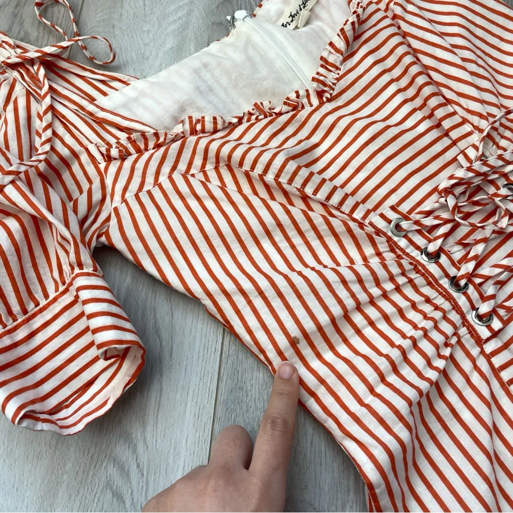 For Love & Lemons Dress striped corset mini selman womens Orange (xsmall) party - Image 7