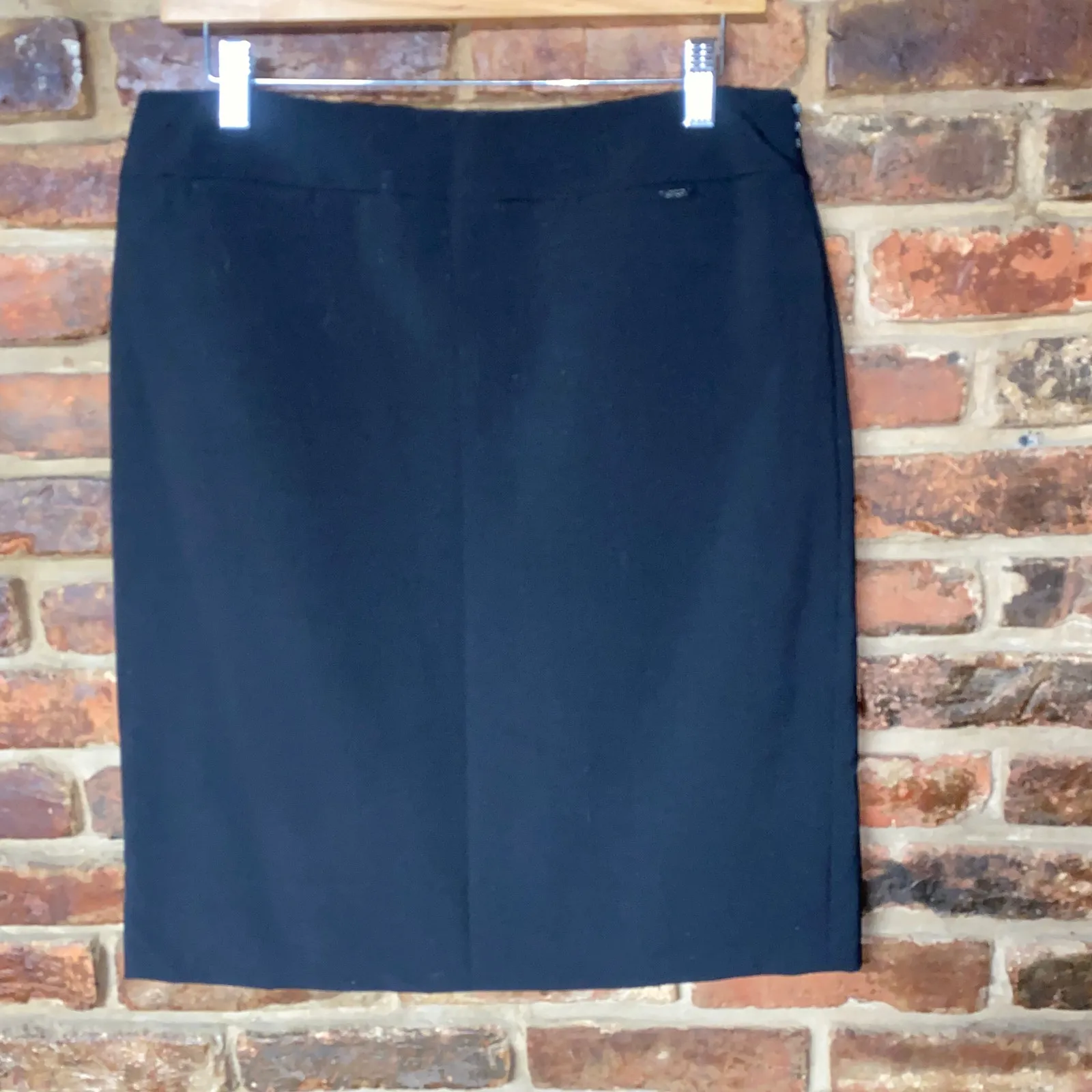 Tahari Arthur S Levine Black Knee Length Pencil Straight Skirt Women's Size 10 - Image 4