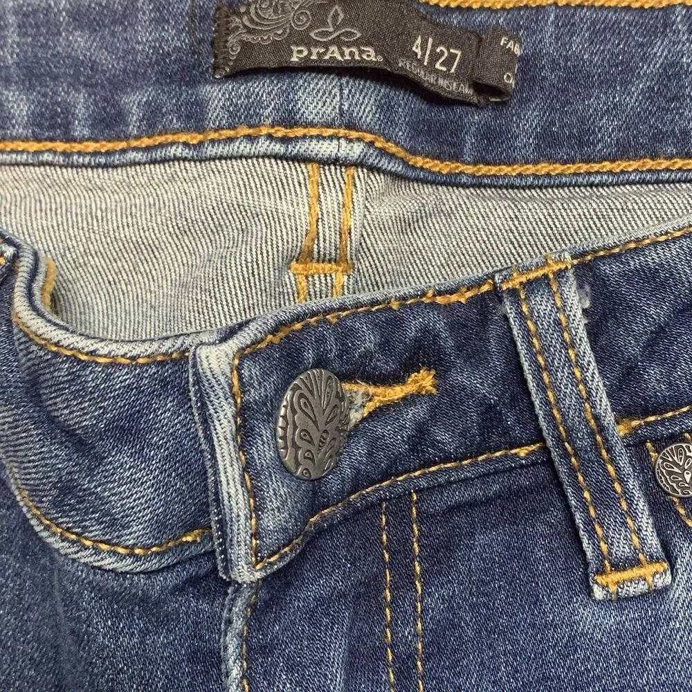 Prana Organic Cotton Blend Blue Skinny Jeans Women’s Sz 4/27 - Image 3