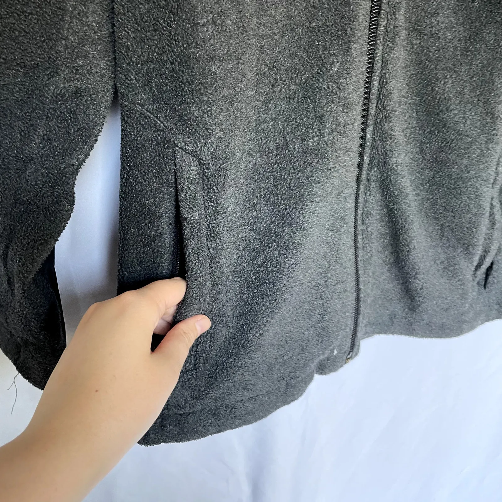 FLAW Columbia gray black fleece winter jacket women's size XL warm winter coat - Image 5