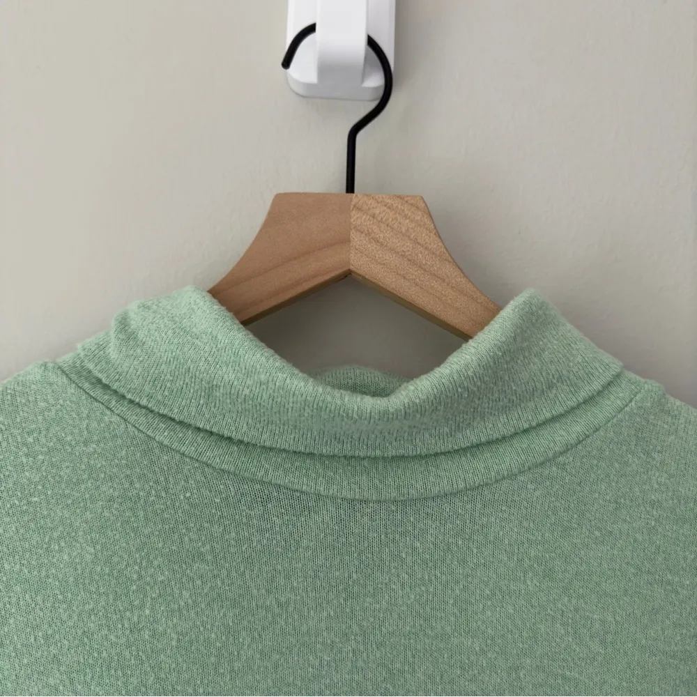 Anthropologie Soft Long Sleeve Turtleneck Green Stretch Spandex Cozy Winter Fall - Image 3