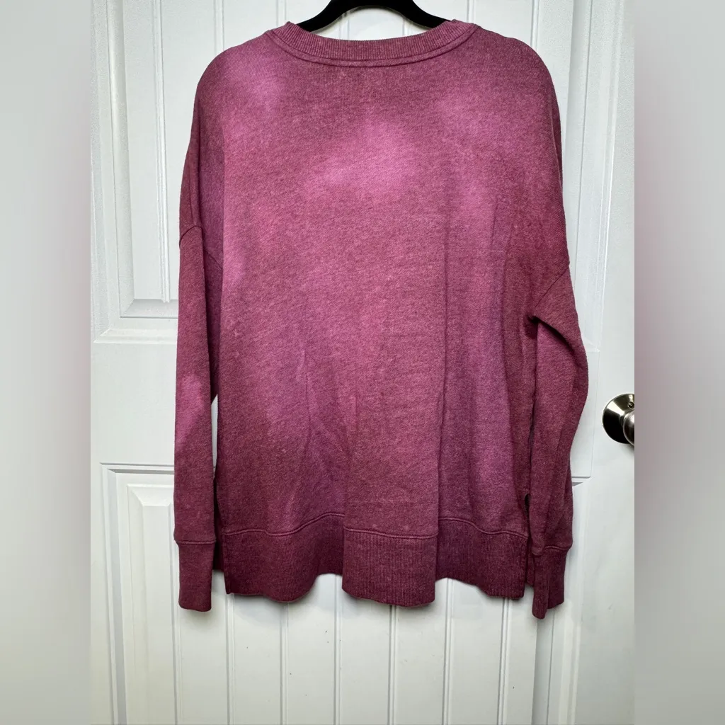 Time and Tru Morgan Wallen Washed Dye Burgundy Sweatshirt Pink Size L - Image 3