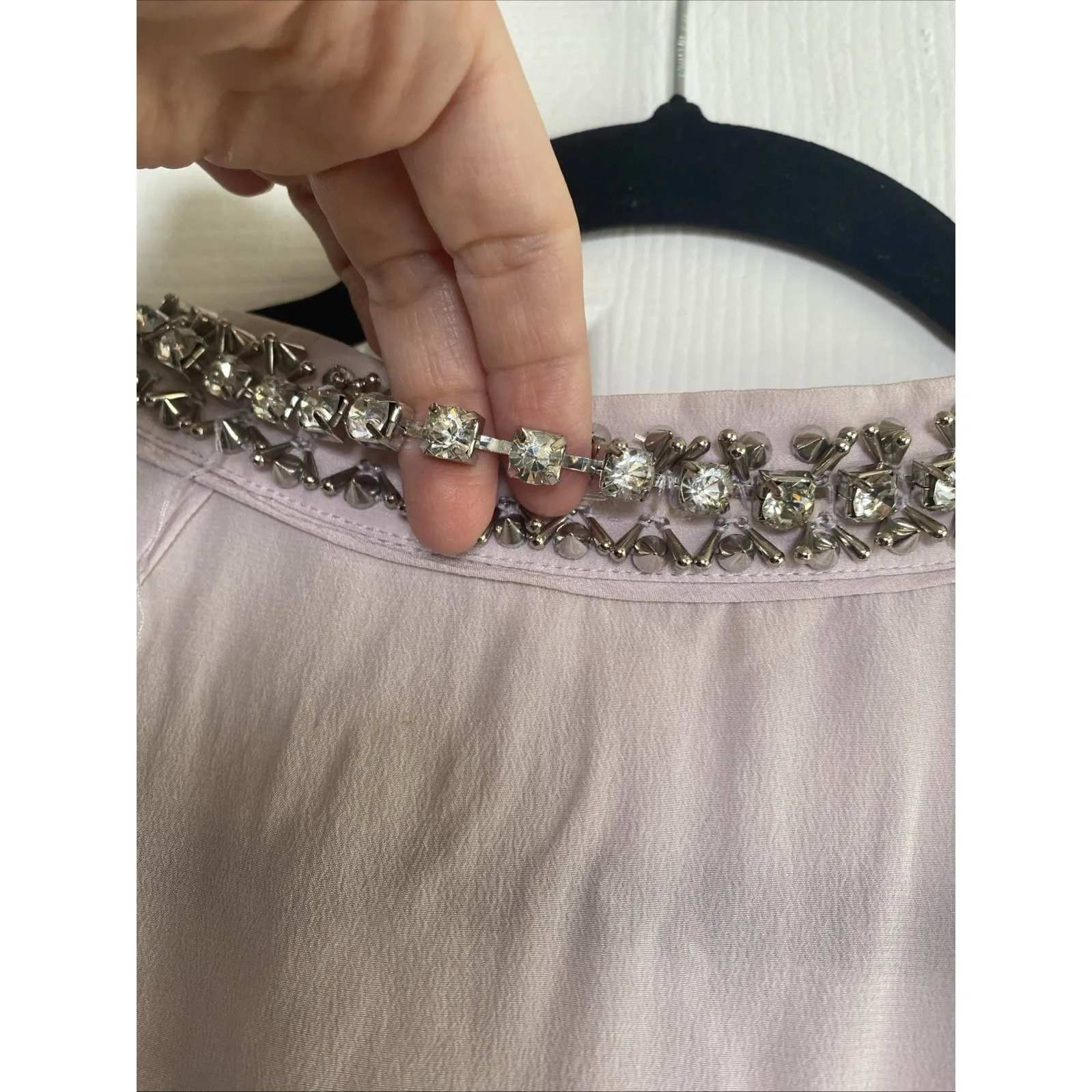 Rebecca Taylor Womens Size 0 Purple Top Studded Jewel Neckline - Image 8