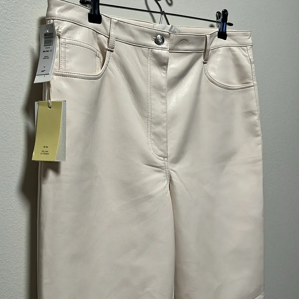 WILFRED The Melina™ Pant High-Waisted Vegan Leather Pants, Birch, Size 14 - Image 6