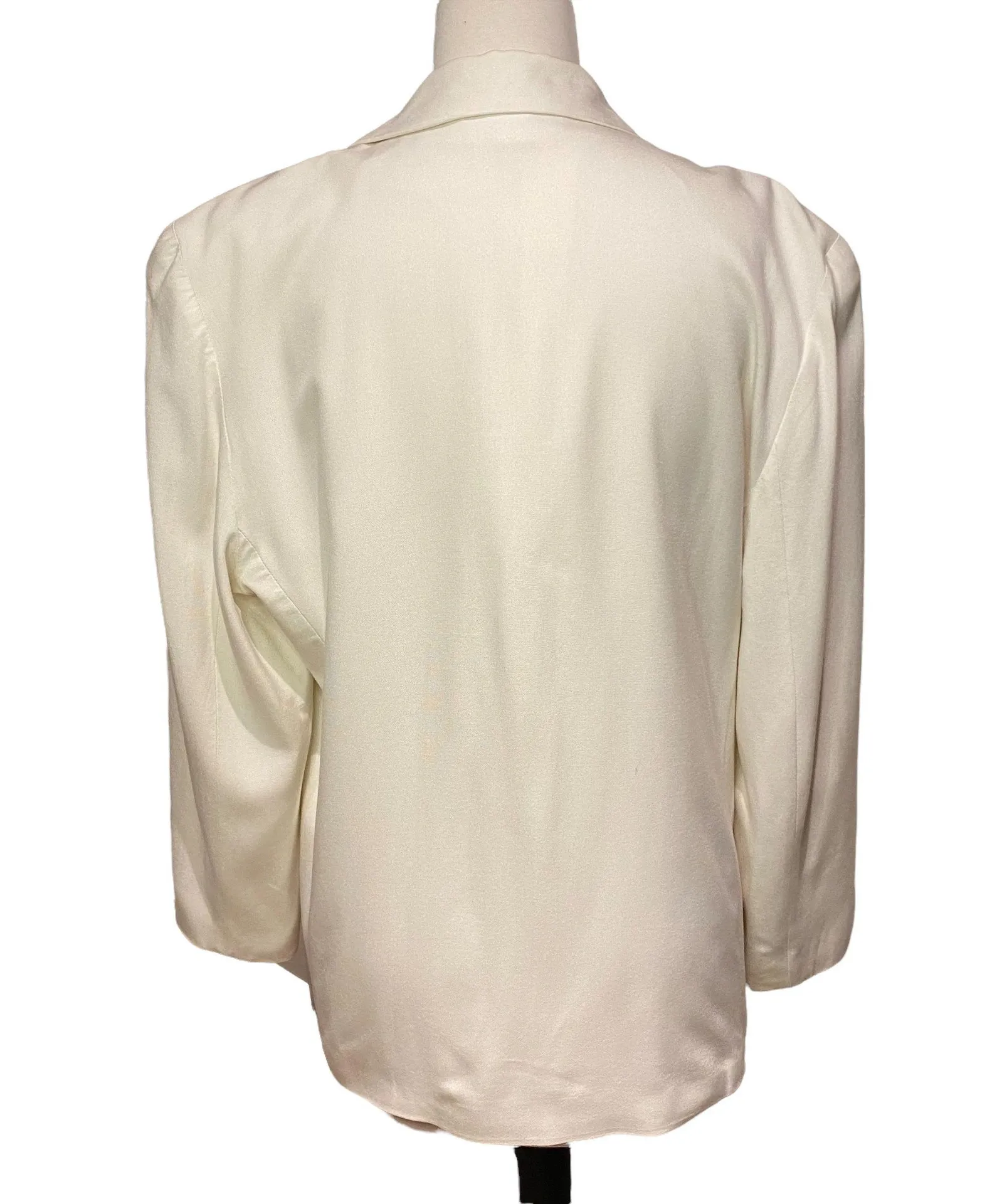 Vintage Embroidered Embellished Off White Oversized Blazer Size Large - Image 6