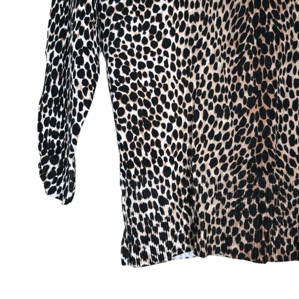 WHBM Women's S Leopard Print Snap Front Cardigan Sweater - Image 7