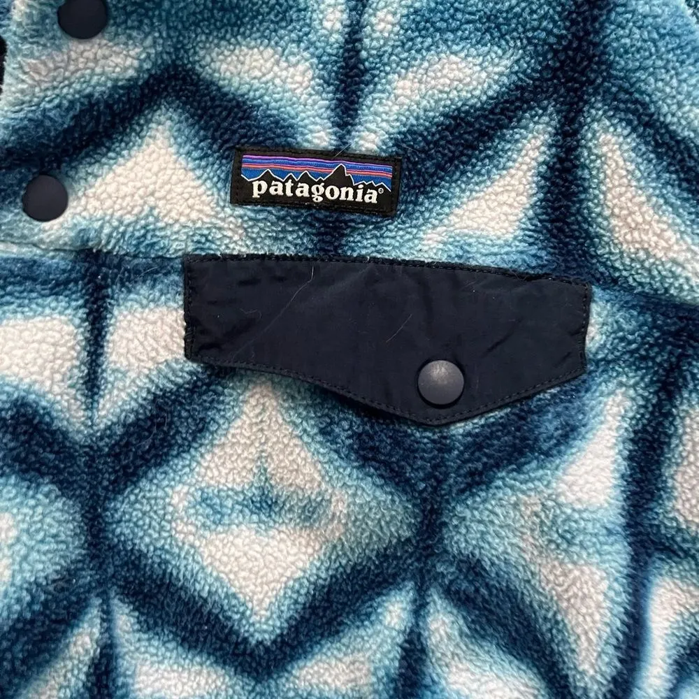Patagonia synchilla t strap blue tie dye pull over size m - Image 3