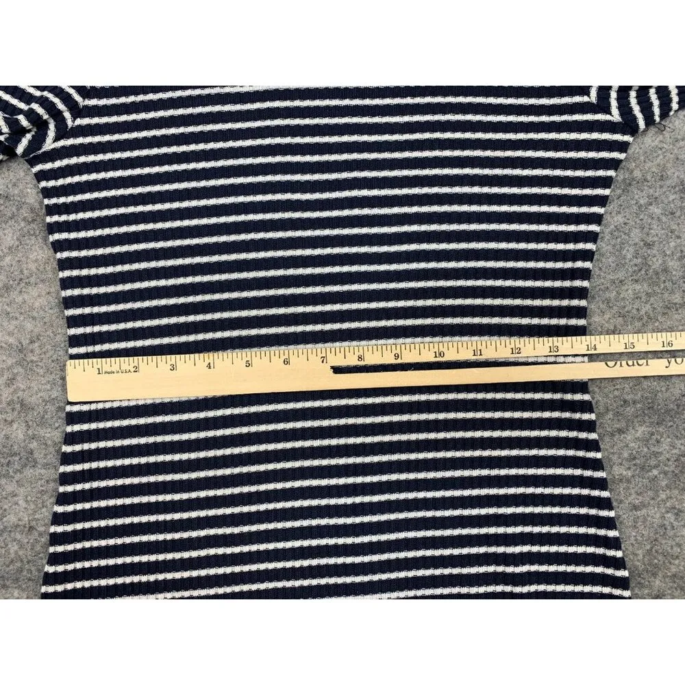 Michael Michael Kors Medium Womens Blue White Rib Knit Sweater Dress Bodycon - Image 10
