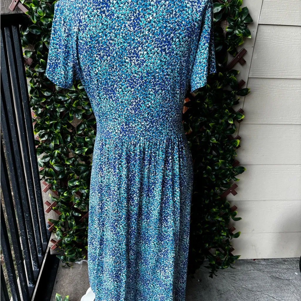 L.L. Bean Blue and White Maxi Dress Size M - Image 2