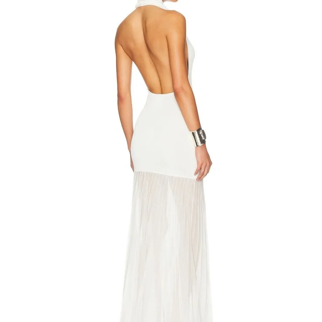 Helsa Jazzlyn Maxi Knit Dress in Ivory Medium New Womens Long Gown - Image 14