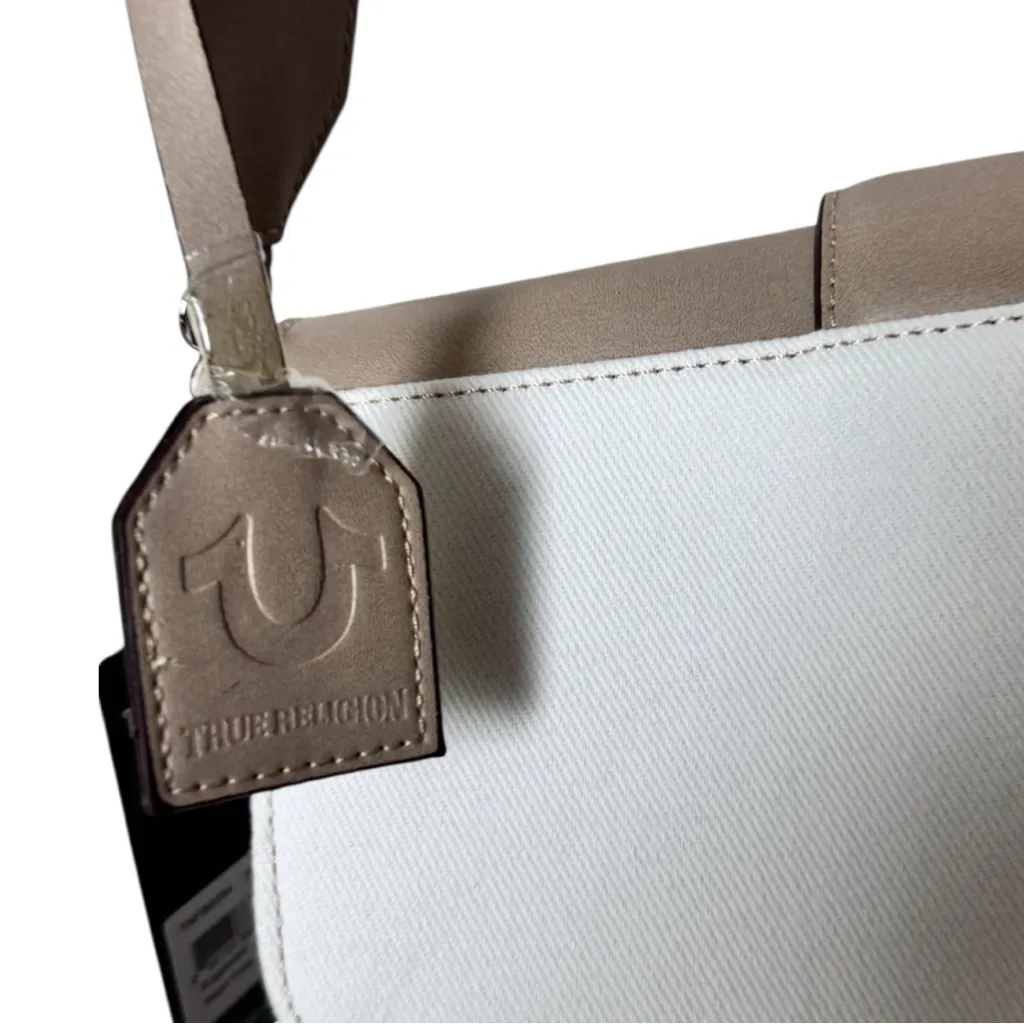 True Religion Stylish Taupe and White Crossbody Bag NWT - Image 11
