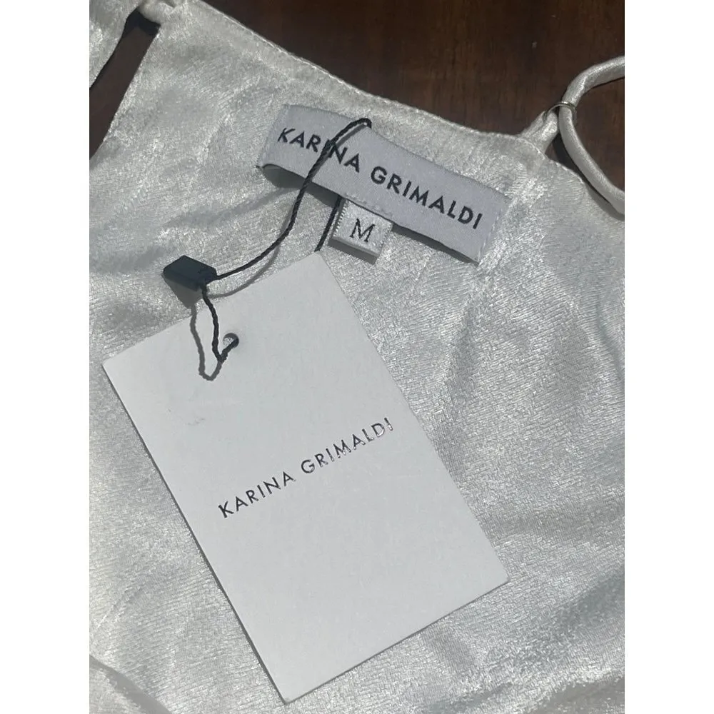 Karina Grimaldi Rochi Solid Romper in White Medium New Womens Shorts outfit - Image 7