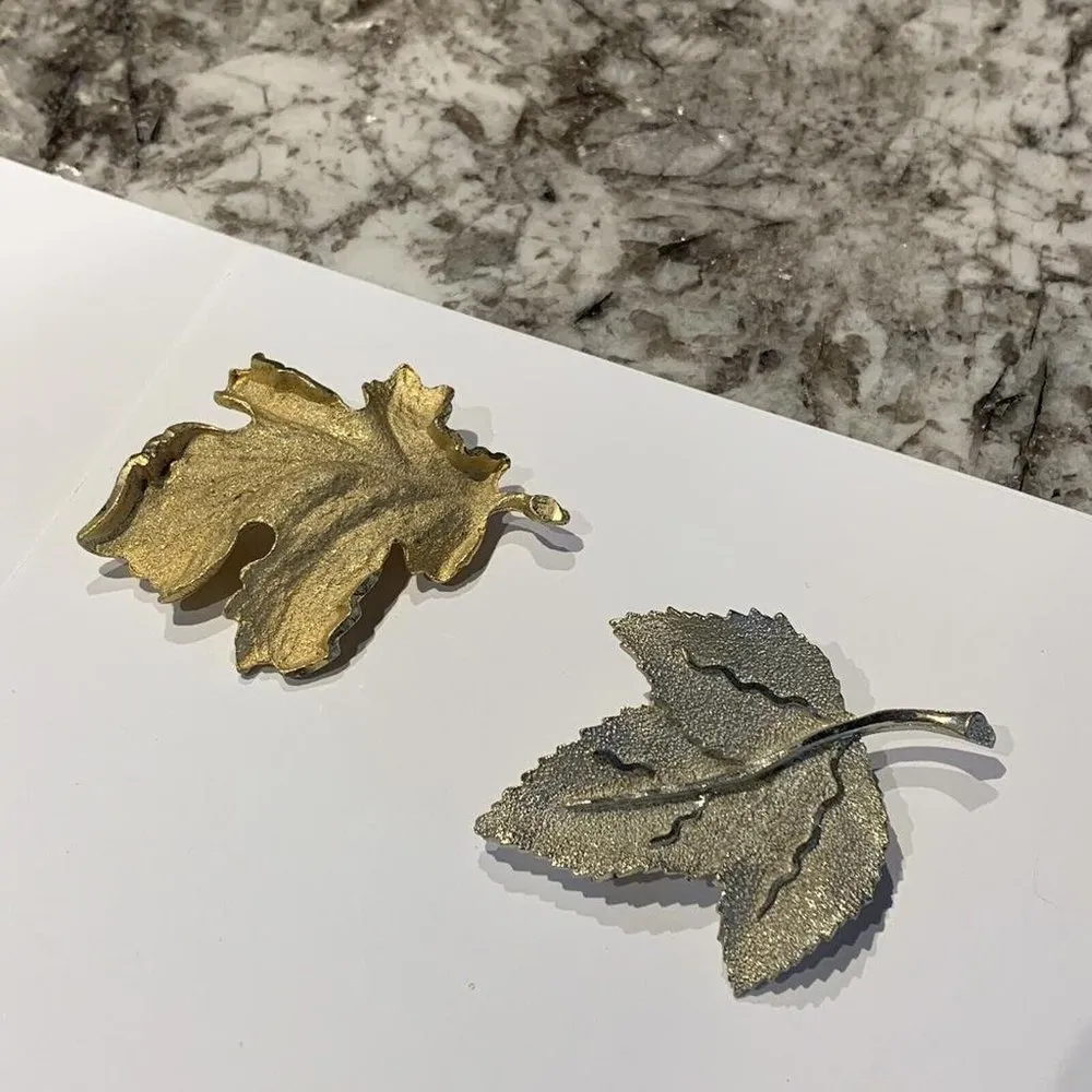 Vintage Signed Hedy Leaves Costume Jewelry Brooches 1 Leaf Signed BSK - Image 2