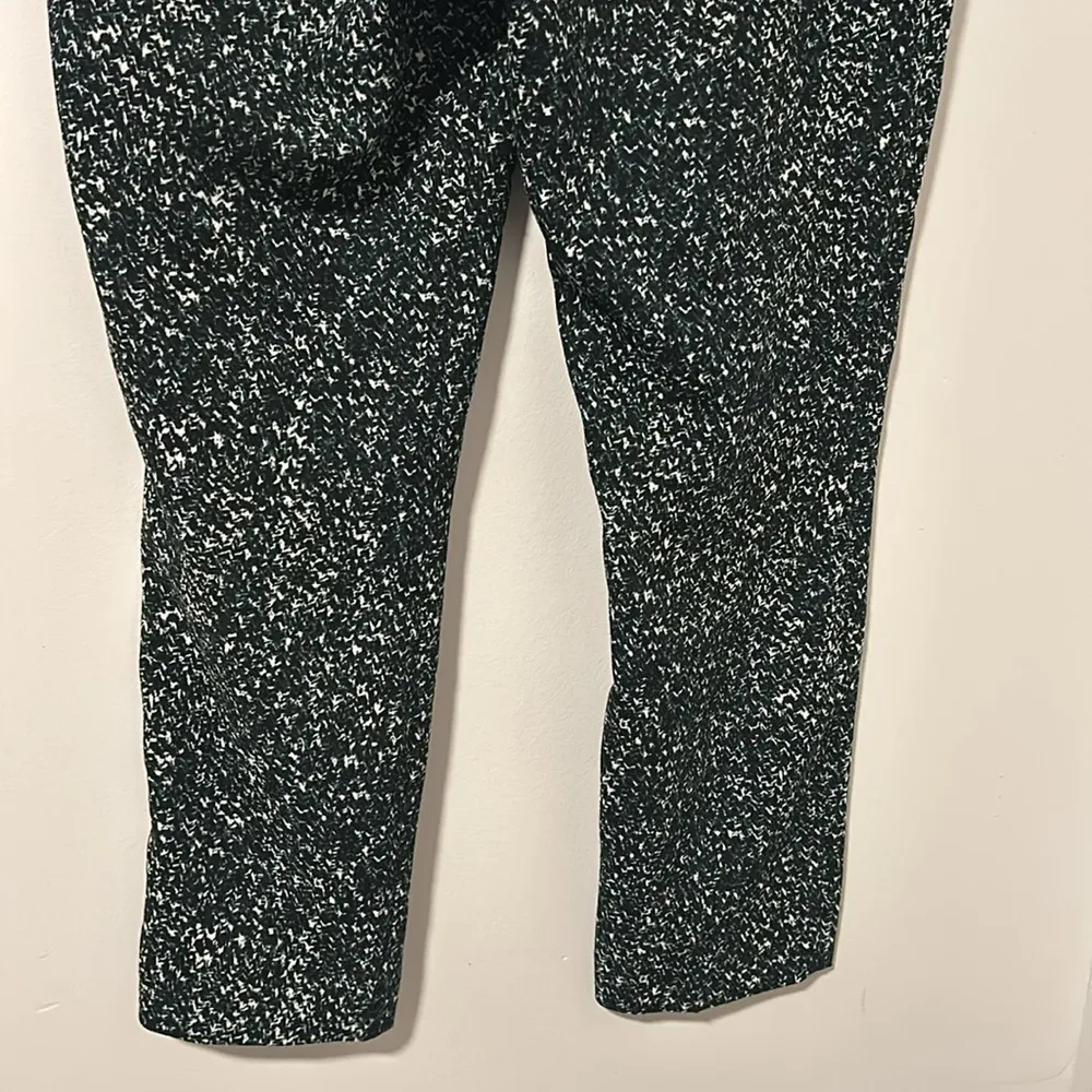 Zara Green Patterned Lightweight Trouser Slacks Dress Pants Work Career Size M - Image 5