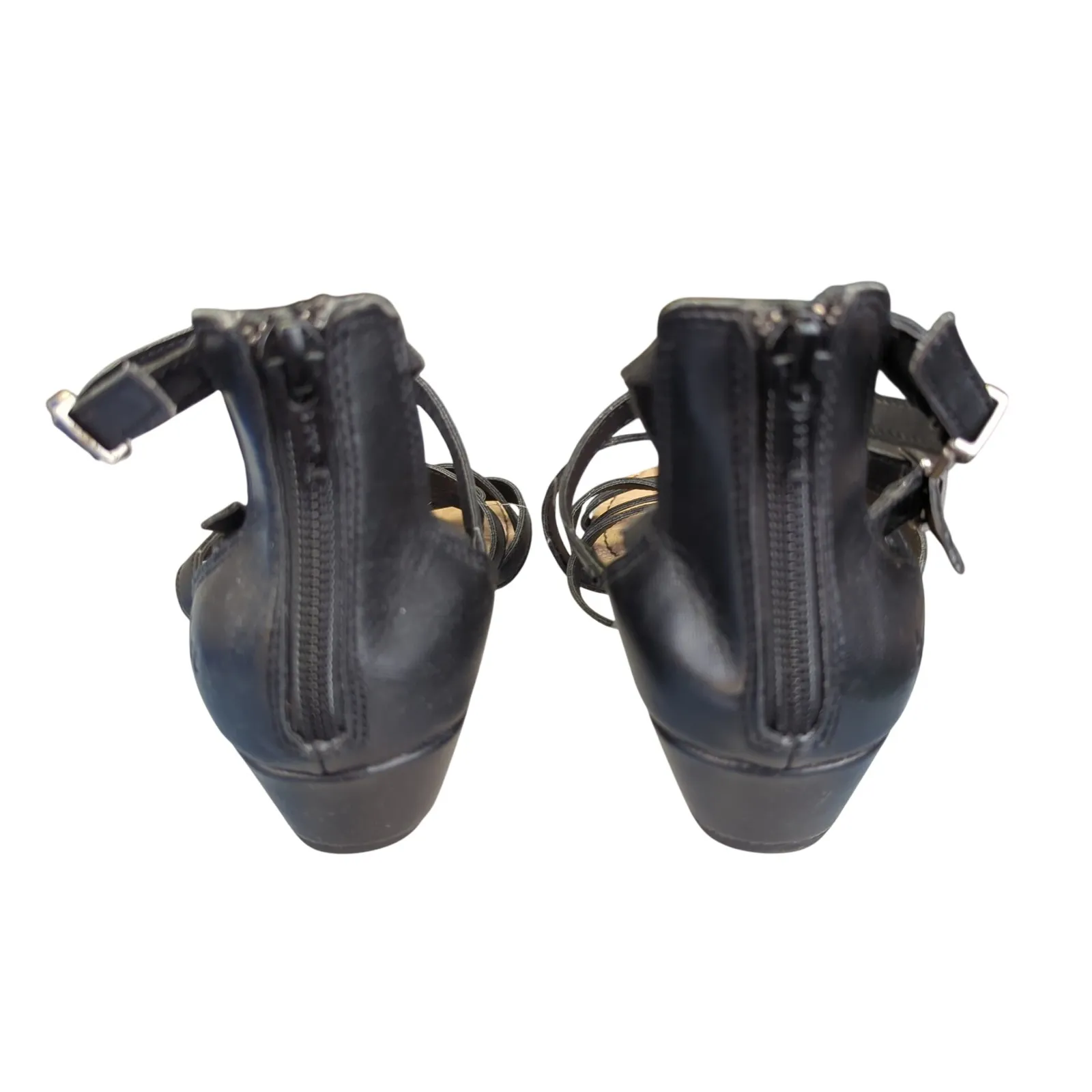 B.O.C Mimi Wedge Sandals Black Strappy‎ Gladiator Women's Size 7.5 - Image 5