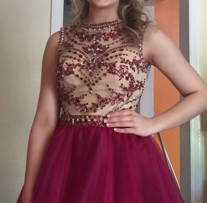 Magenta Short Prom Dress - Image 2