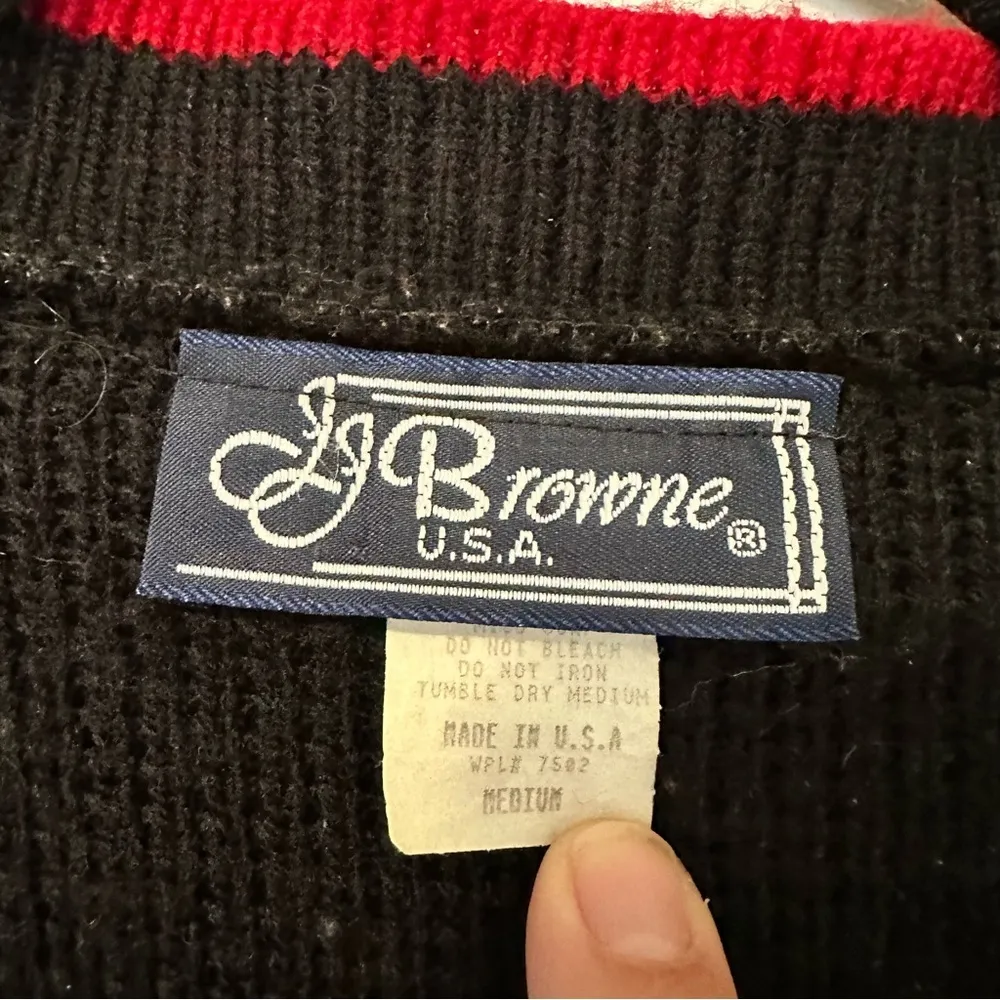 Vintage Holly Metallic Sweater Vest Red Size M - Image 7