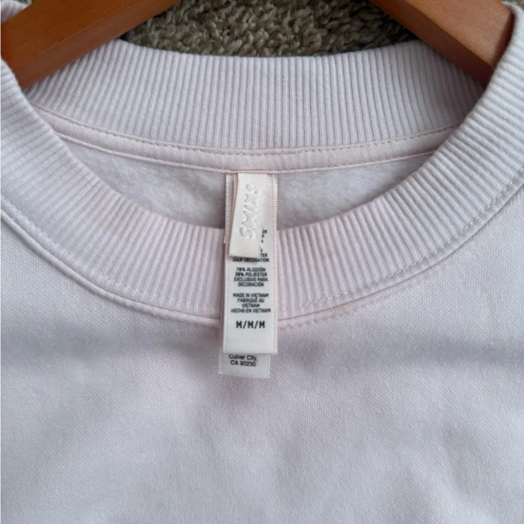 SKIMS Cotton Fleece Barley Pink Crewneck - Image 2