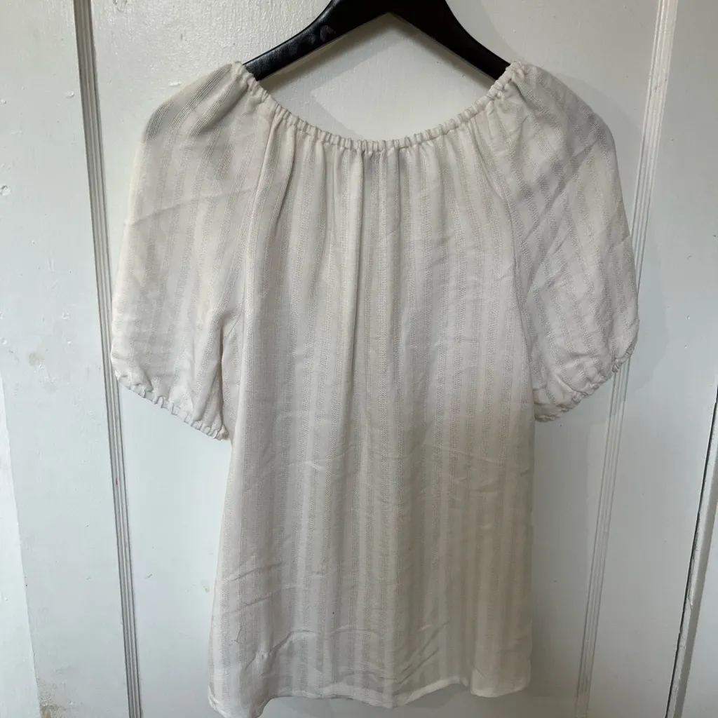 LOFT Cream Relaxed Puff Sleeve Blouse - Image 5