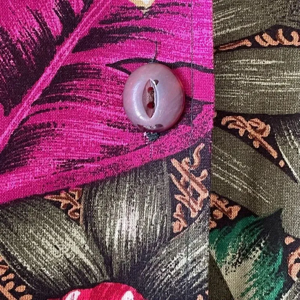 Bentley Tropical Floral Print Button Down Plus Casual Lightweight Top 22W #1217 Purple Size undefined - Image 8