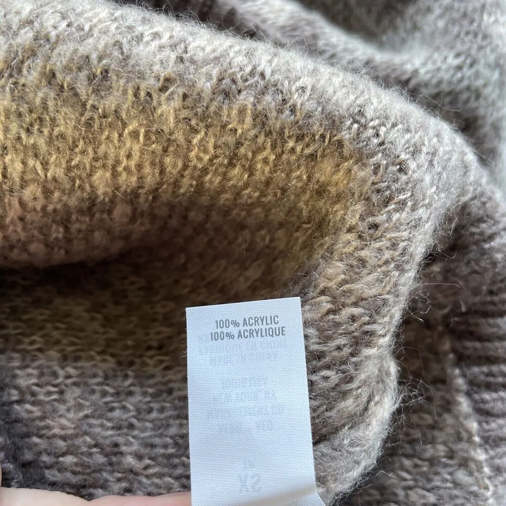 Aerie Women's XS Pullover Sweater Cheetah Print Crewneck Fuzzy Long Sleeve Brown - Image 11