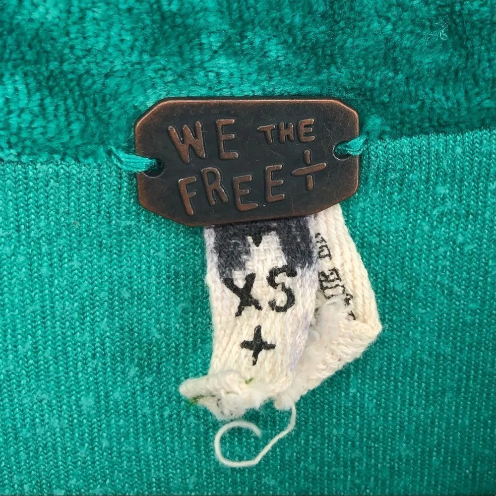 We the Free Milan Top Teal Crushed Velvet Sweatshirt Sweater Long Sleeves - Image 10