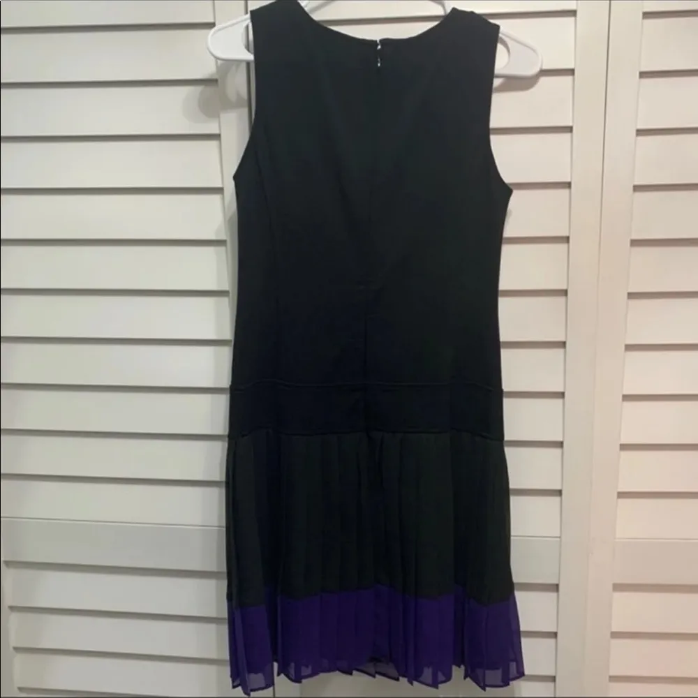 LOFT Ann Taylor Black with Purple Dress - Image 5