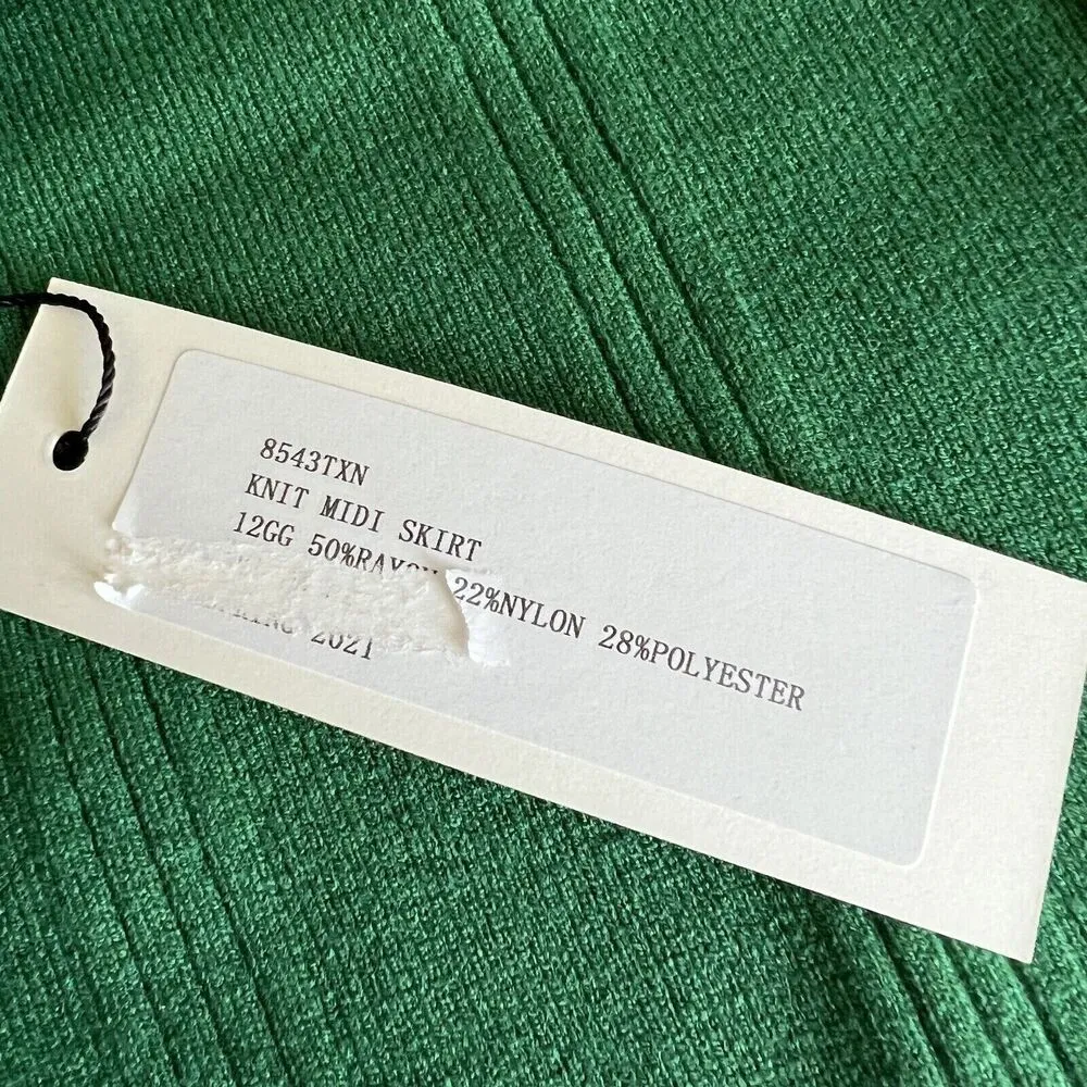 L’Agence Jessica Knit Midi Skirt Womens Extra Small Green Career - Image 4