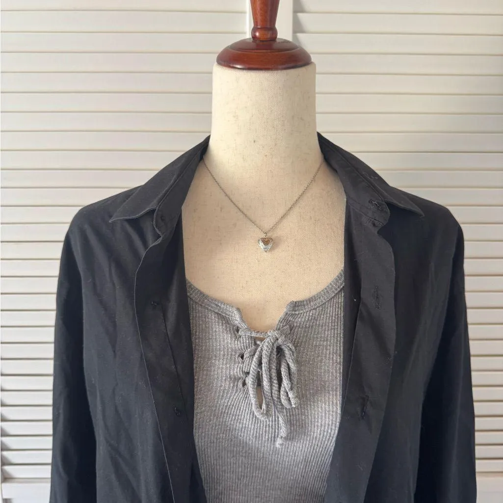 Van Heusen Fitted Grey Button Down Shirt - Image 3