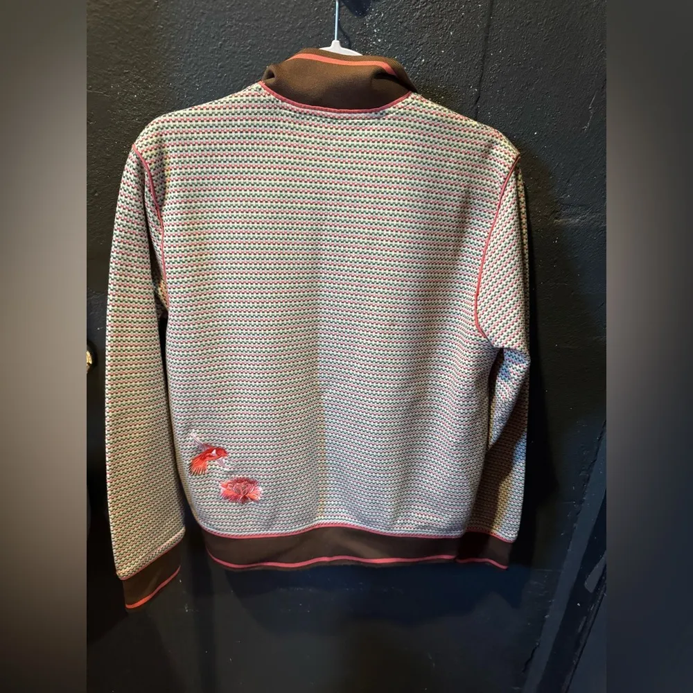 Modern Amusement Brown and Pink Zip Up Sweater Track Jacket - Image 5