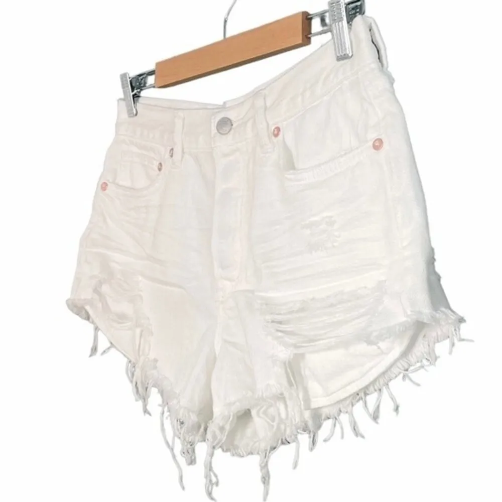 NWT Free People Loving Good Vibrations White Distressed Jean Shorts Size 27 NEW - Image 7