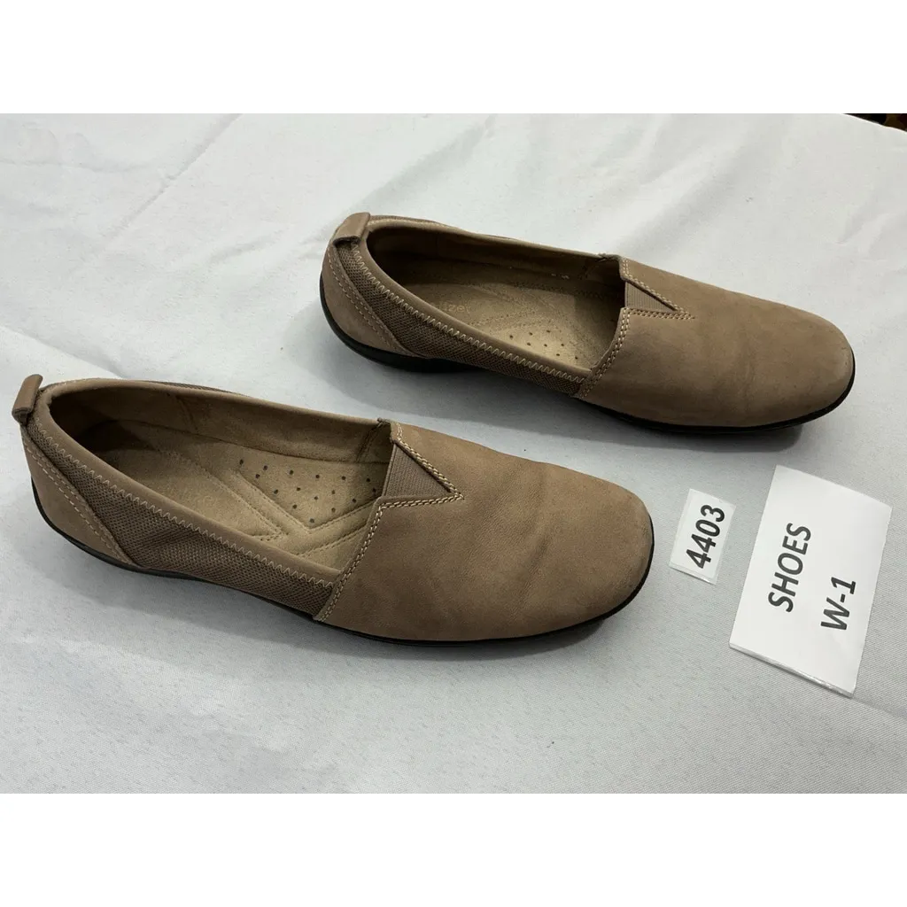 Womans Naturalizer Franklyn Flat Shoes 8.5 Tan Suede Slip On - Image 2
