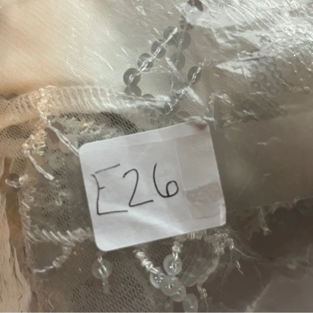 Allegra K  Cream White Sequin Crop Top Large - Image 11