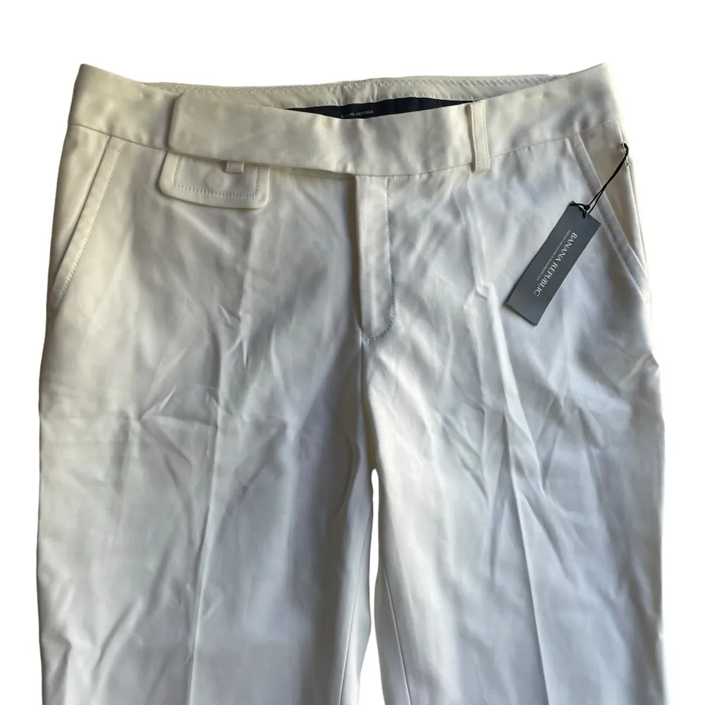 Banana Republic Martin Flare Trouser Leg Pant White Size 10S Short NWT mid rise - Image 2