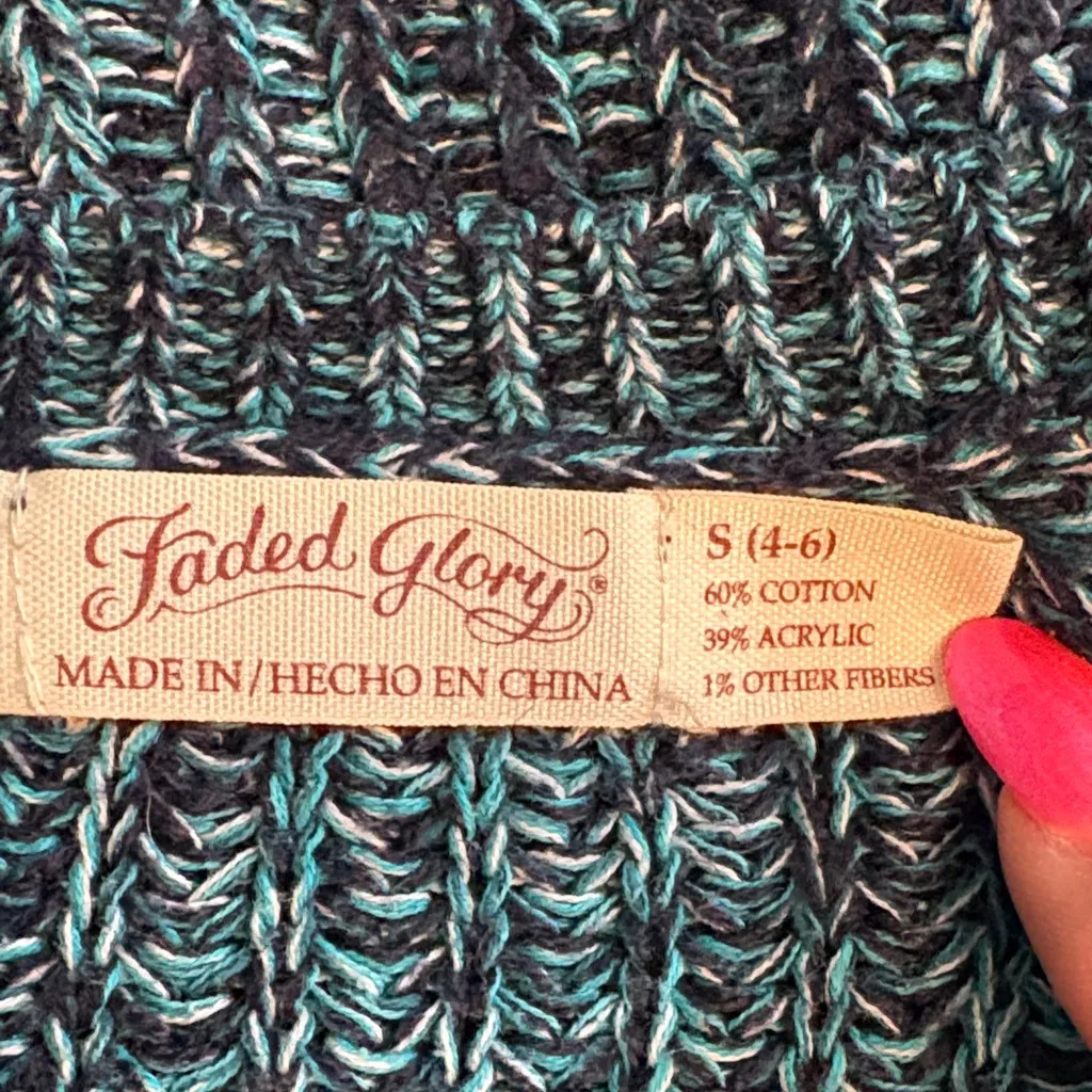 Faded Glory Teal Knit Women's Sweater - Image 10
