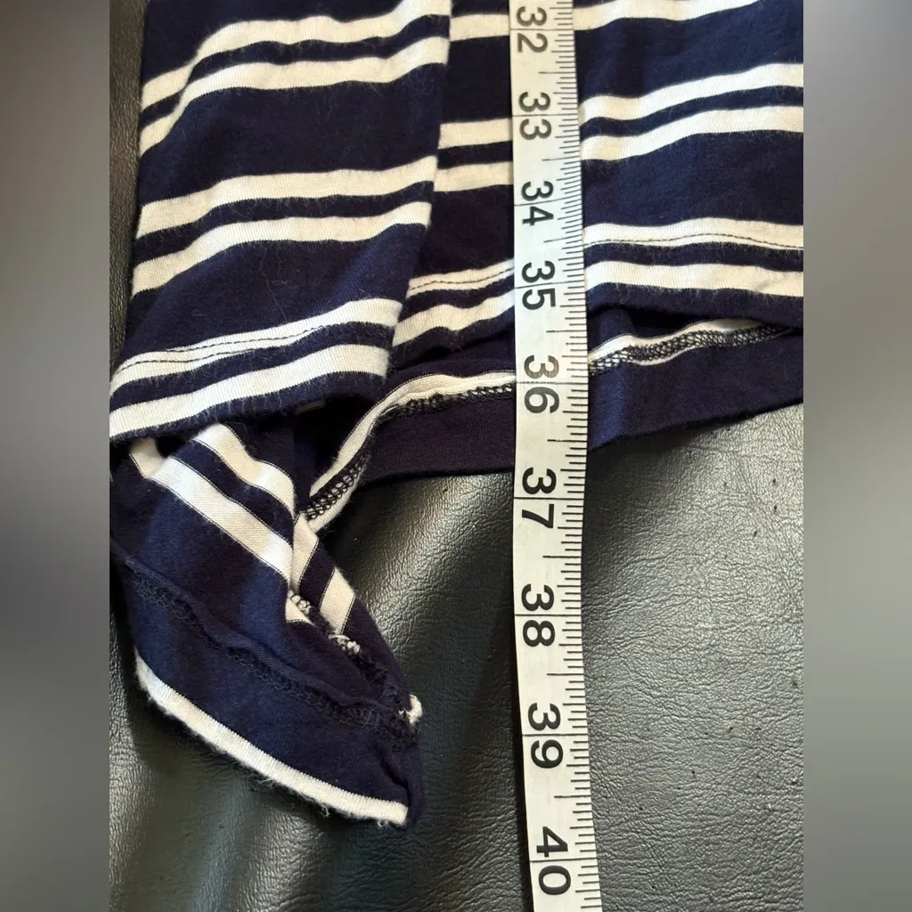 Anthropologie Maeve navy blue and white striped turtleneck dress size M - Image 11