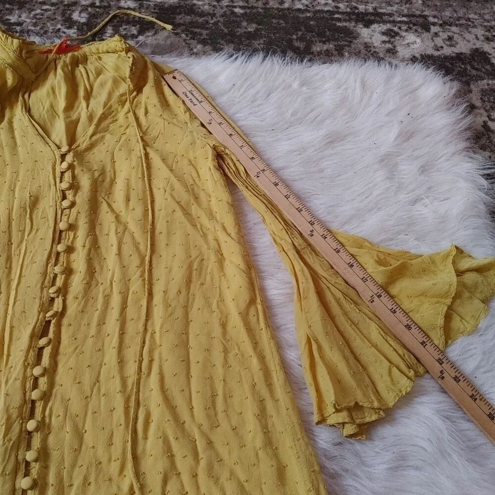 Chelsea And Violet Textured Short Dress or Tunic Top Trumpet Sleeve Size Small S - Image 8