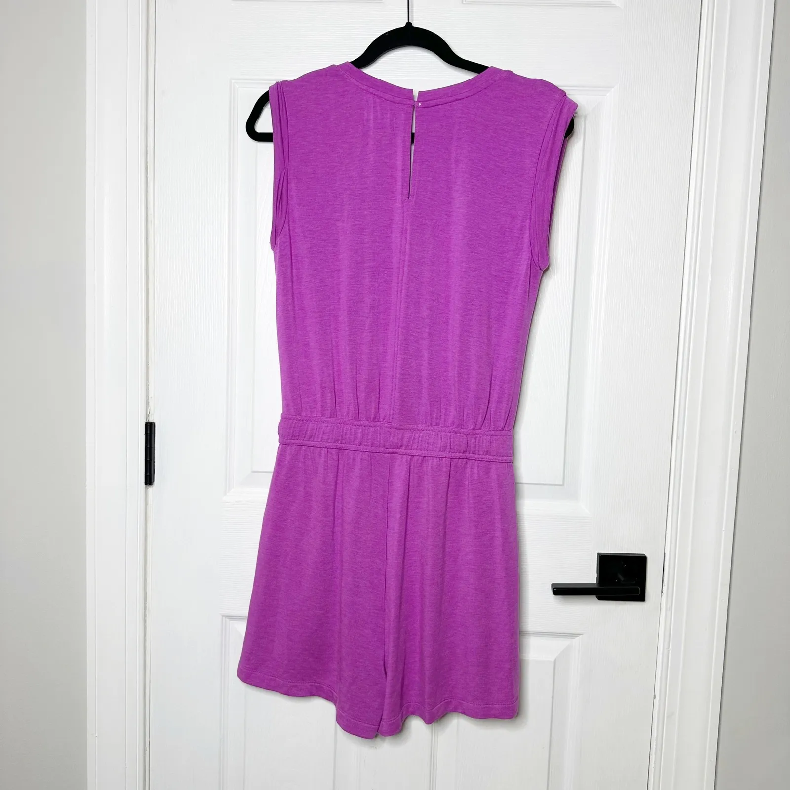 Lou &‎ Grey Purple Sleeveless Romper Drawstring Waist Casual Womens Size XS - Image 5
