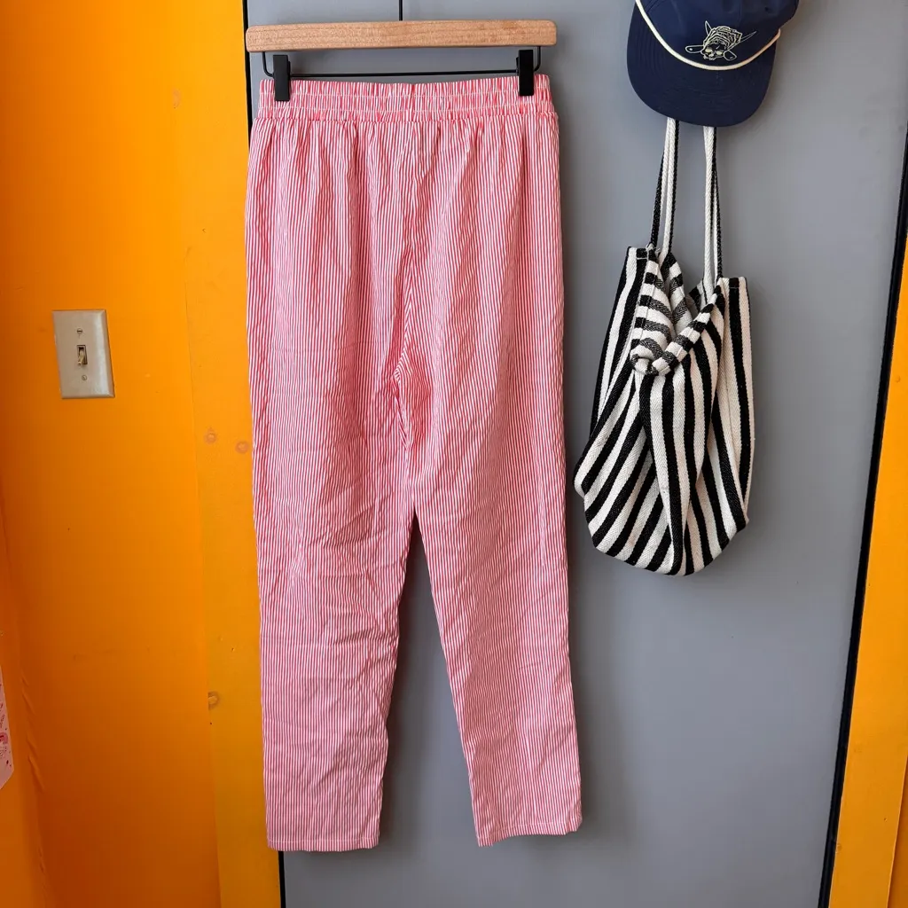 🎅 3/$15 SALE COVERGIRL Red and White Striped Pajama Pants S - Image 8