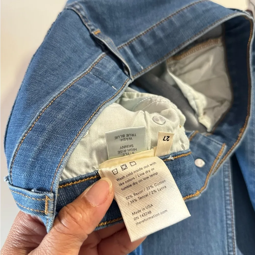 REFORMATION Mid-Rise Skinny Leg Jeans Size 27 Run Small. - Image 10