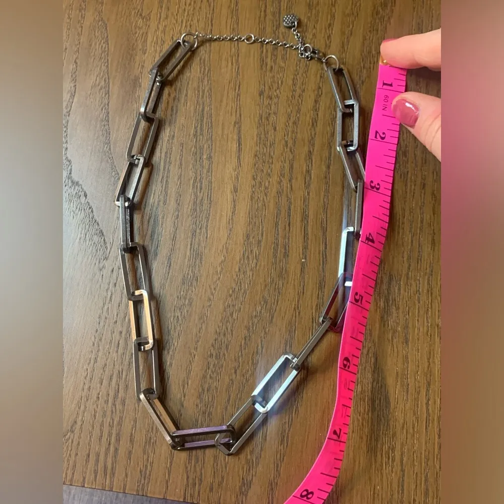 NWOT MARLYN SCHIFF PAPERCHAIN LINK NECKLACE Black - Image 3