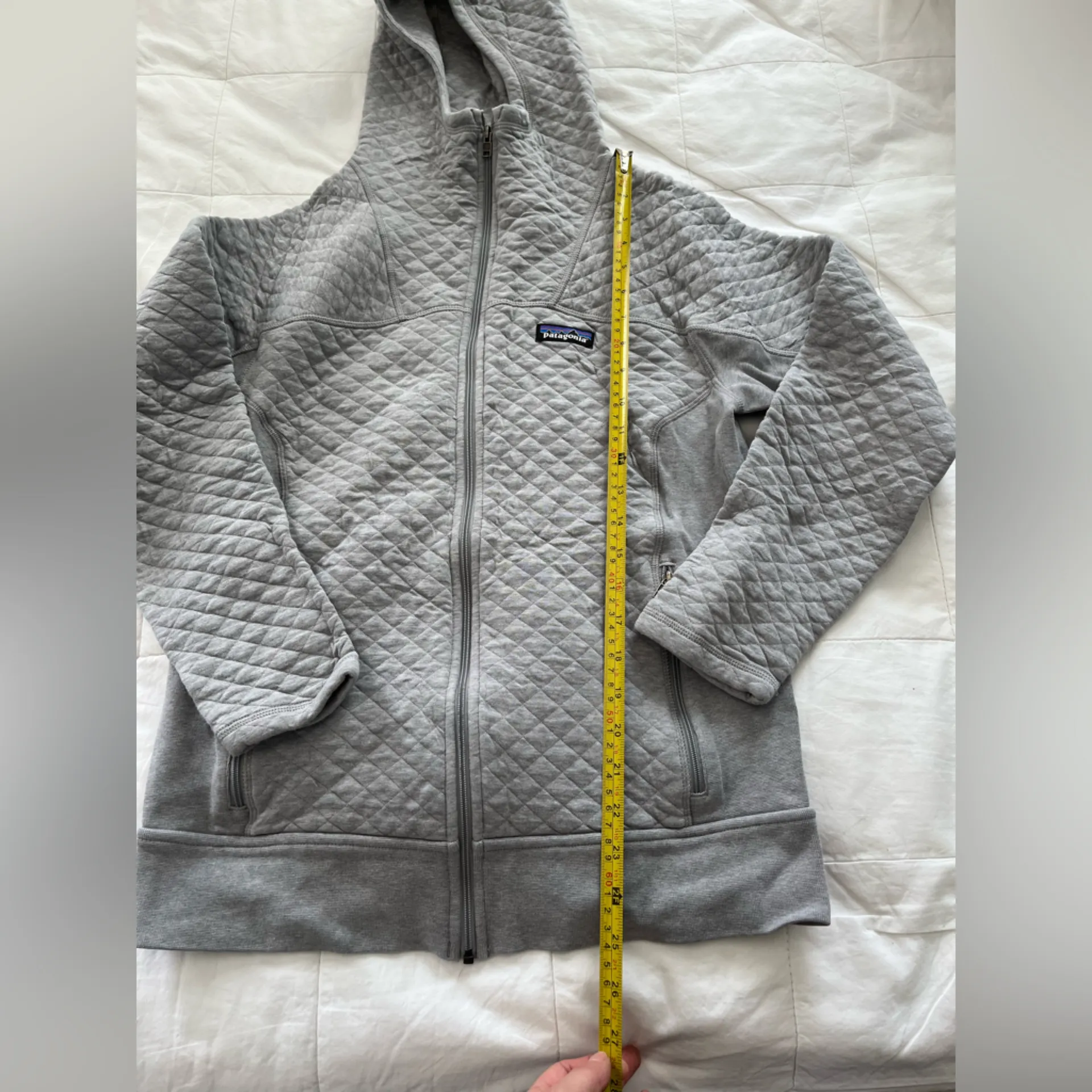 Patagonia  Gray Quilted Zip-Up Hoodie women’s size medium - Image 2